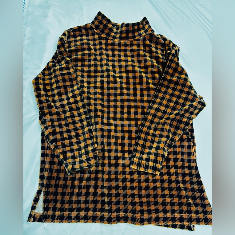 Plaid Long Sleeve Top sweater womens